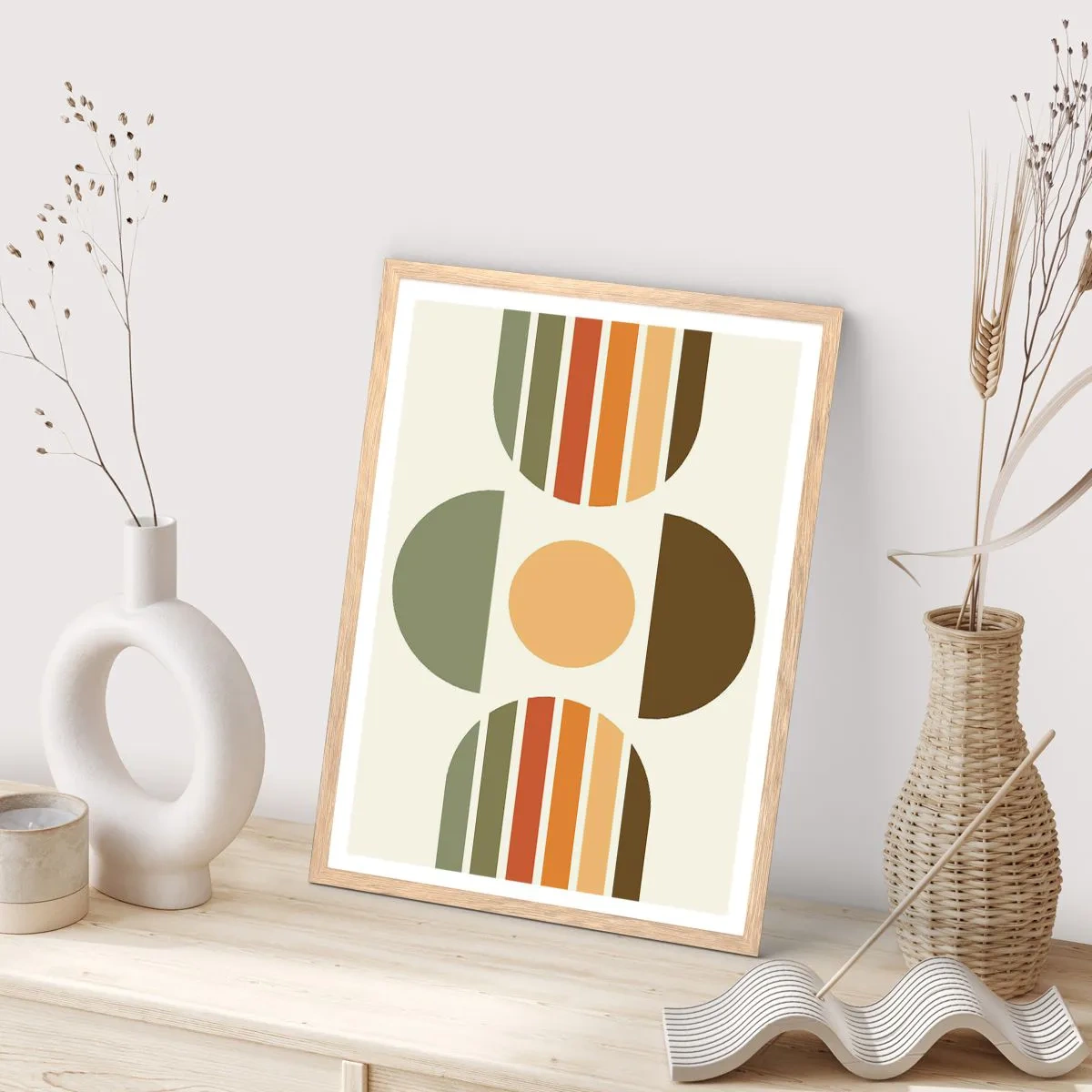 Affiche dans un chêne clair - Poster - Dans les coulaurs de la terre - 50x70 cm