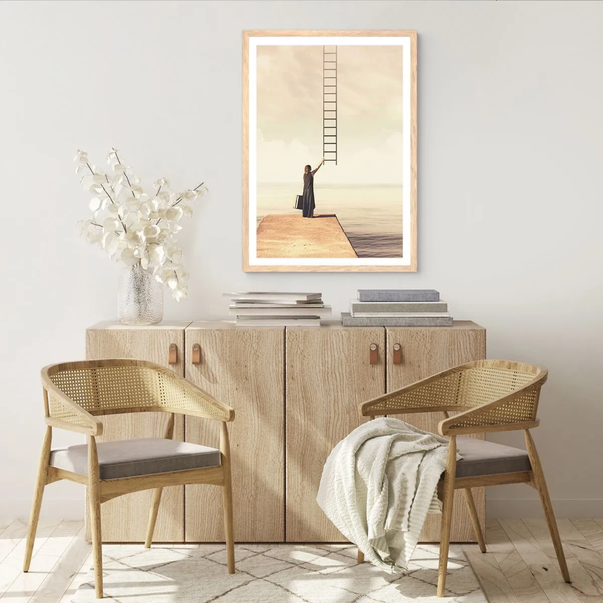 Affiche dans un chêne clair - Poster - Voyage magique - 70x100 cm