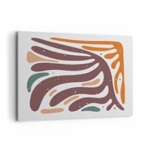 Impression sur toile - Image sur toile - Motif organique aux lignes rayonnantes dans des tons chauds - 120x80cm - Composition organique rayonnante - Décoration murale moderne pour le salon et la chambre ARTTOR