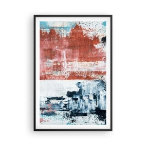 Affiche dans un cadre noir - Poster - Moitié-moitié abstrait - 61x91 cm