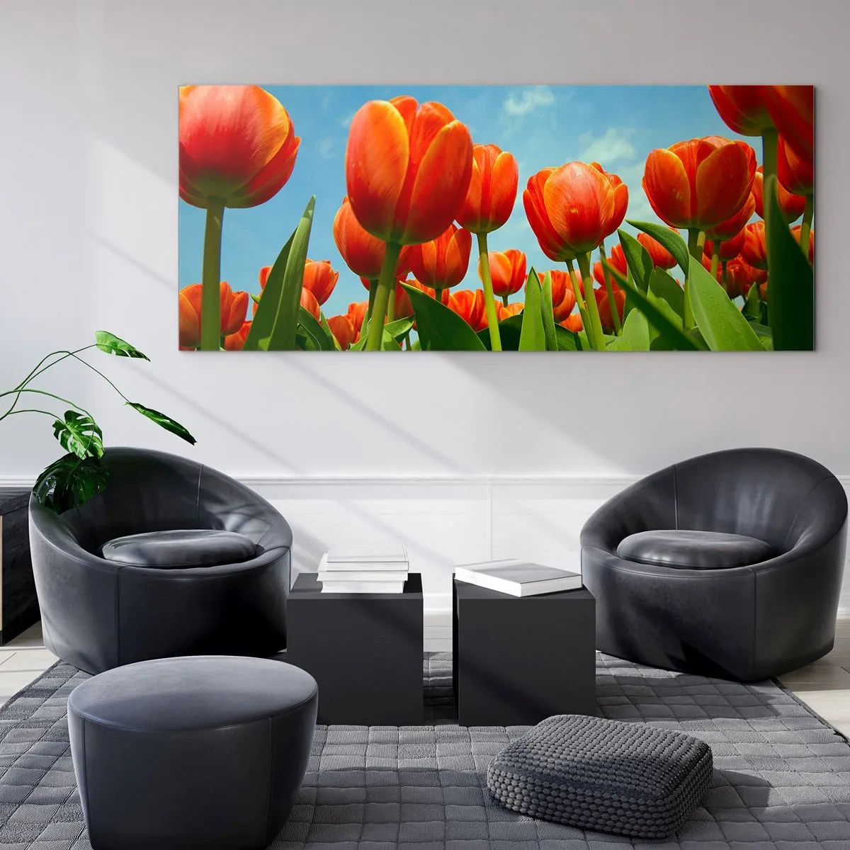 Impression sur verre - Image sur verre - A part le ciel bleu, ils n'ont besoin de rien dans leur vie - 100x40 cm