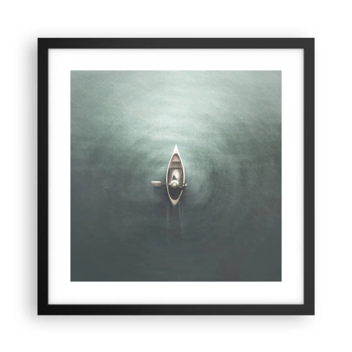 Affiche dans un cadre noir - Poster - À travers le lac de la lune - 40x40 cm