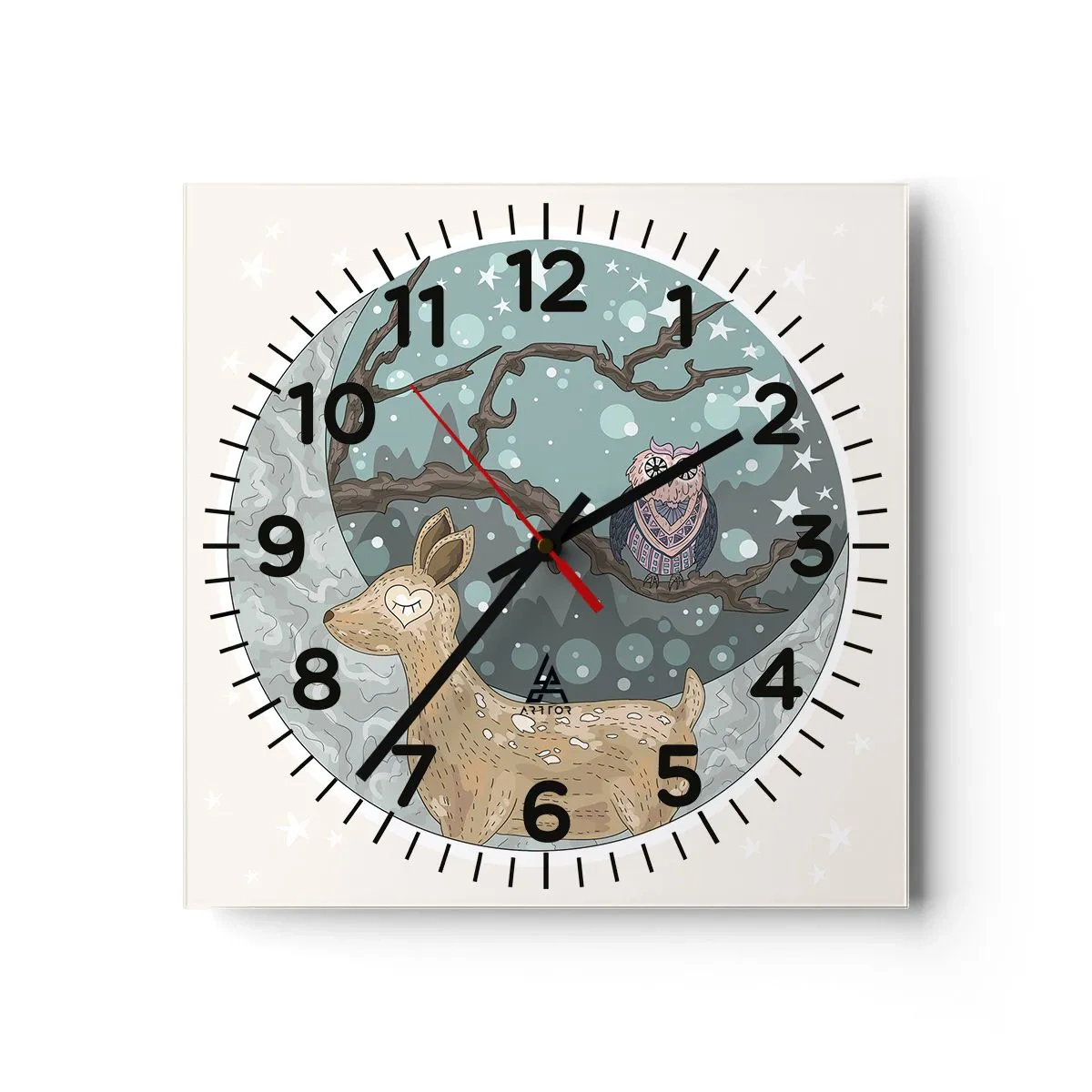 Horloge murale - Pendule murale - Une nuit de conte de fées en forêt - 40x40 cm