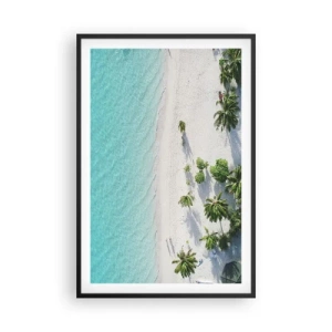 Affiche dans un cadre noir - Poster - Vacances au paradis - 61x91 cm