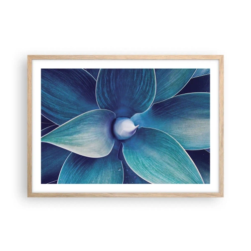 Affiche dans un chêne clair - Poster - Le bleu du ciel - 70x50 cm