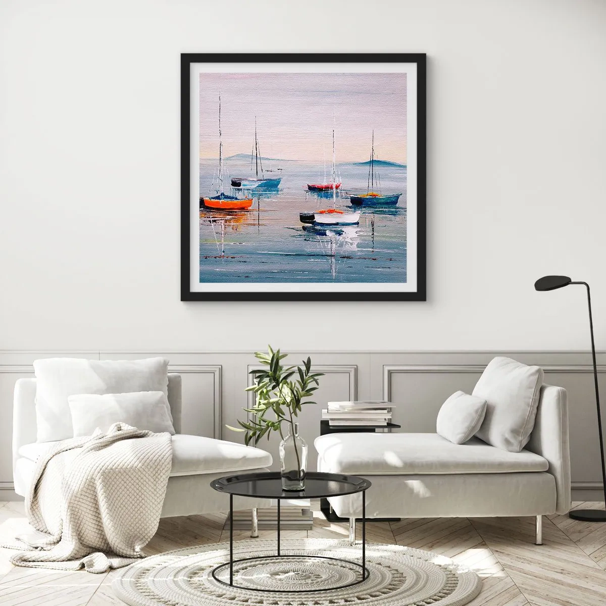 Affiche dans un cadre noir - Poster - Un repos bien mérité - 60x60 cm