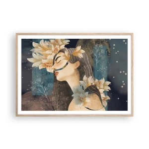 Affiche dans un chêne clair - Poster - Conte de fée sur la princesse lilas - 100x70 cm
