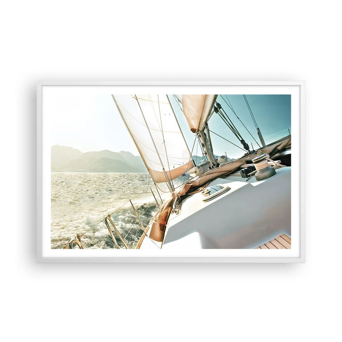 Affiche dans un cadre blanc - Poster - Toutes voiles dehors - 91x61 cm
