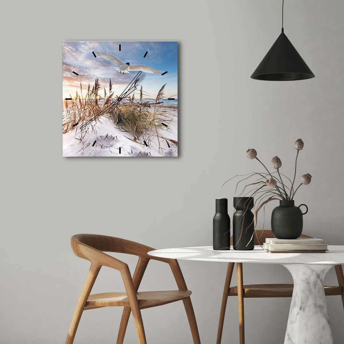 Horloge murale - Pendule murale - Vent de mer - 40x40 cm