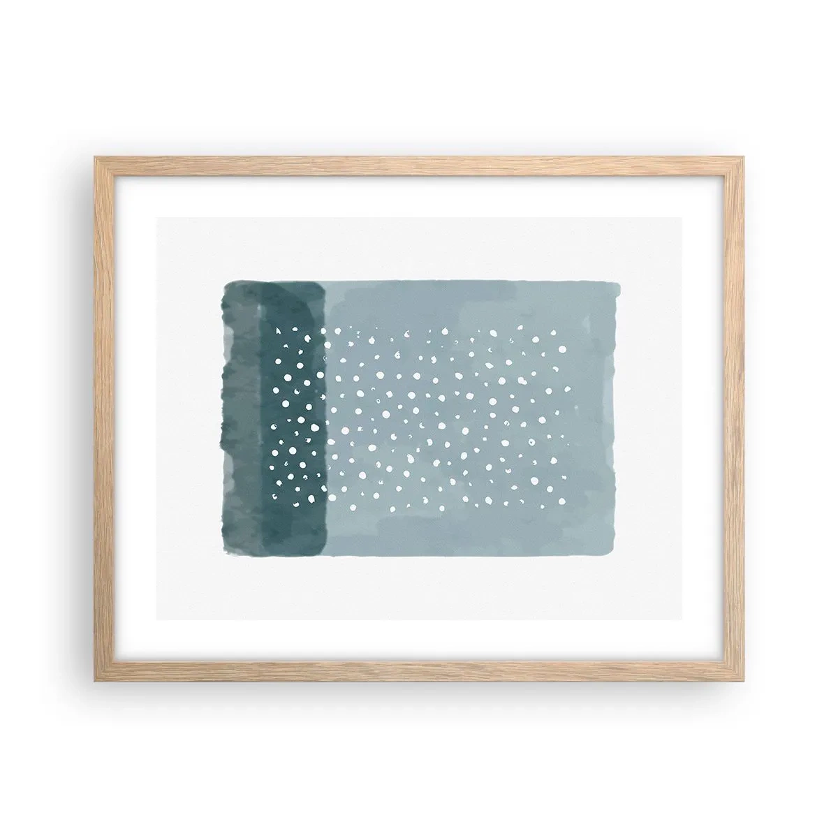 Affiche dans un chêne clair - Poster - Évolution de bleus - 50x40 cm