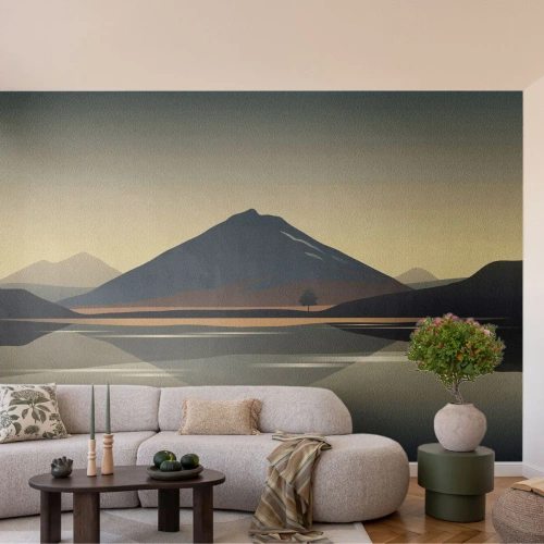 Papier Peint Photo Premium Sand - Reflet de miroir - Iceberg, Morceau, Paysage - 150x105 cm