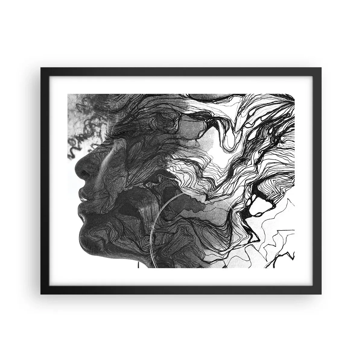Affiche dans un cadre noir - Poster - Emmêlé dans les rêves - 50x40 cm