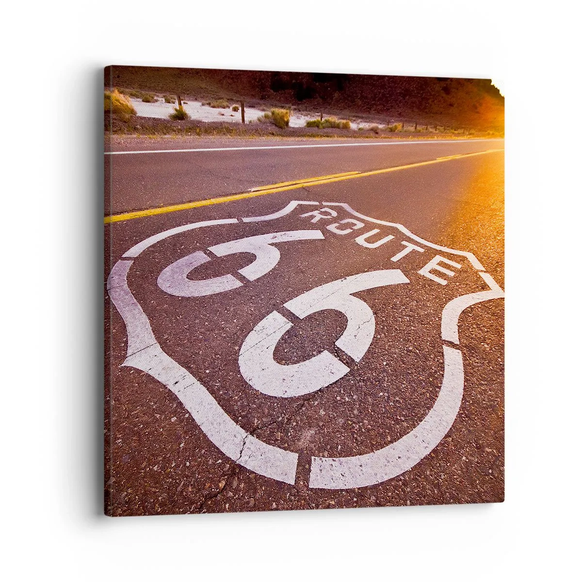 Impression sur toile - Image sur toile - Célèbre Route 66 - 40x40 cm