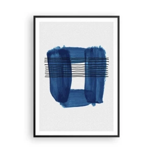 Affiche dans un cadre noir - Poster - Composition noire-bleue - 70x100 cm