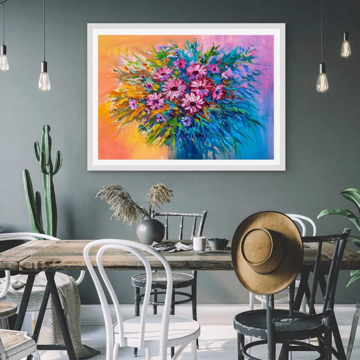 Affiche dans un cadre blanc - Poster - Énergie de la vie - 50x40 cm