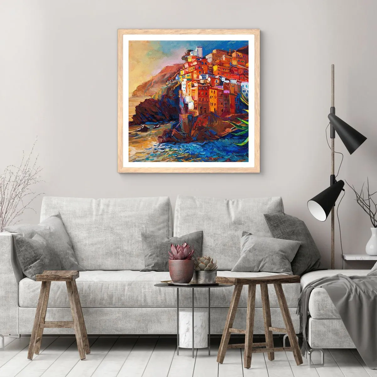 Affiche dans un chêne clair - Poster - Climats italien - 30x30 cm