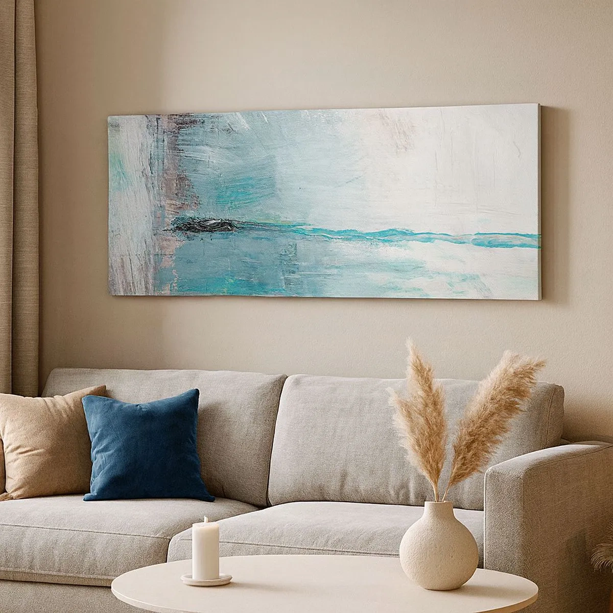 Impression sur toile - Image sur toile - Horizontalement en bleu - 100x40 cm