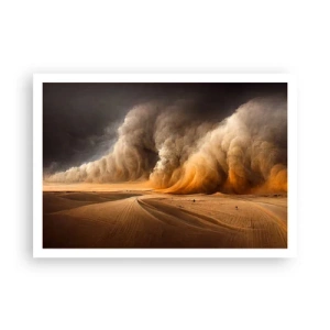 Affiche - Poster - Impressionnante tempête de sable dans le désert - 100x70cm - La colère du désert - Décoration murale moderne pour le salon et la chambre ARTTOR