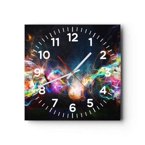 Horloge murale - Pendule murale - Joyeusement contre l'obscurité - 30x30 cm