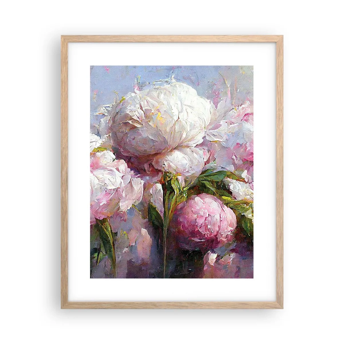 Affiche dans un chêne clair - Poster - Un bouquet plein de vie - 40x50 cm