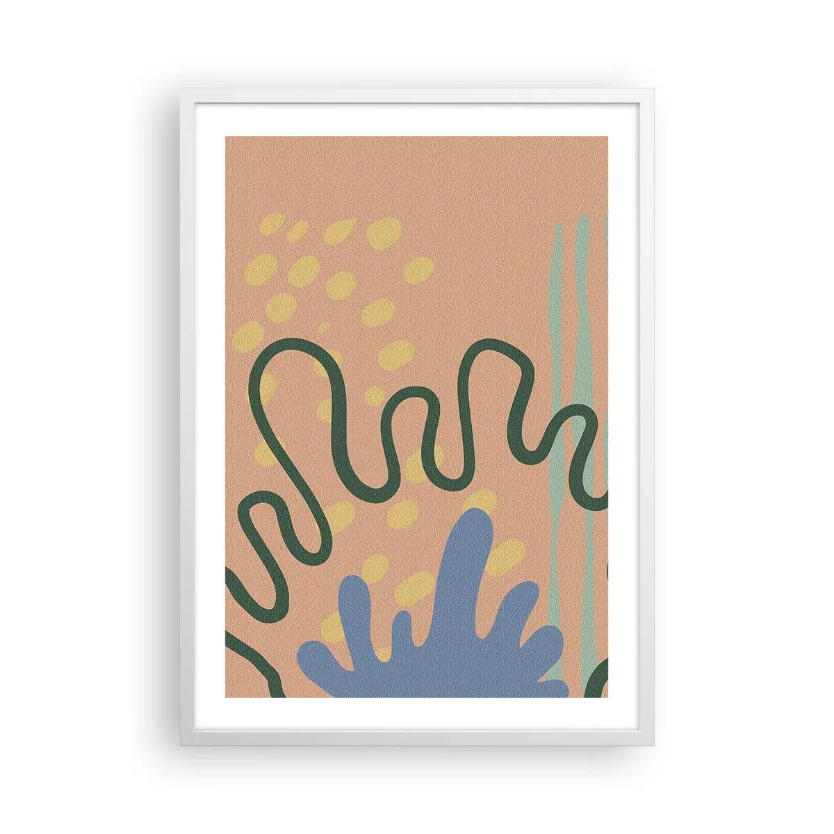 Affiche dans un cadre blanc - Poster - Abstraction : diversité de la nature - 50x70 cm