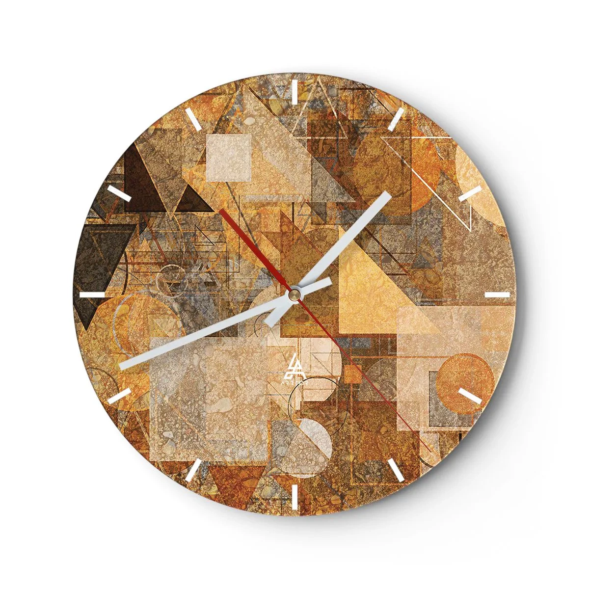 Horloge murale - Pendule murale - Étude cubique de marron - 40x40 cm