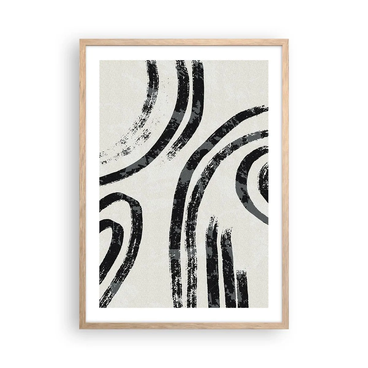 Affiche dans un chêne clair - Poster - À moitié arrêté - 50x70 cm