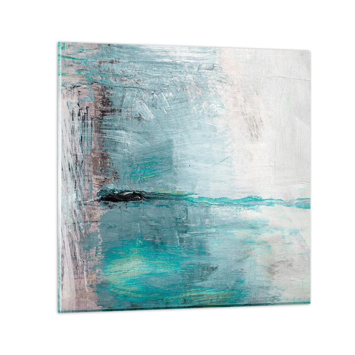 Impression sur verre - Image sur verre - Horizontalement en bleu - 30x30 cm