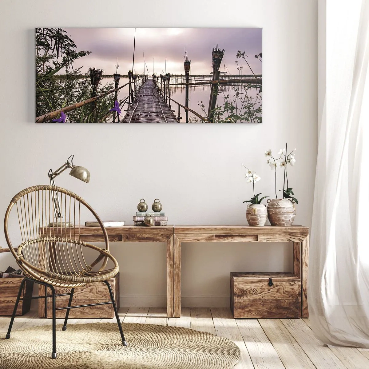 Impression sur toile - Image sur toile - Le silence et le calme d'Asie - 90x30 cm