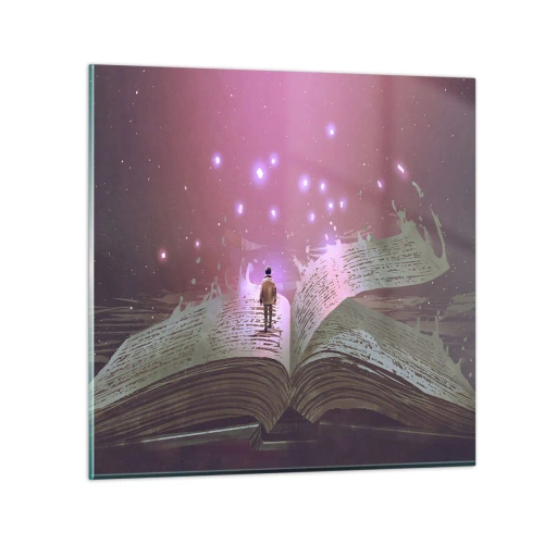 Impression sur verre - Image sur verre - Invitation à un autre monde - lisez ! - 40x40 cm