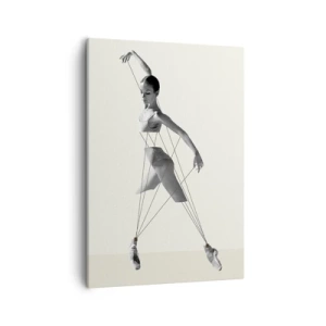 Impression sur toile - Image sur toile - Ballerine dans une interprétation géométrique avec des lignes - 50x70cm - Dans le théatre de la vie - Décoration murale moderne pour le salon et la chambre ARTTOR