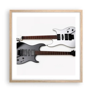 Affiche dans un chêne clair - Poster - Harmonie des formes - 50x50 cm