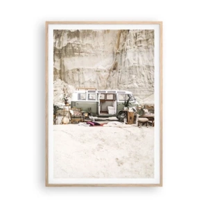 Affiche dans un chêne clair - Poster - Il est temps de commencer le voyage - 70x100 cm