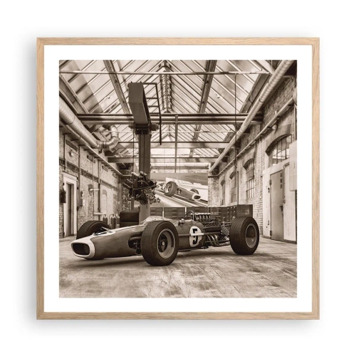 Affiche dans un chêne clair - Poster - Le repos du guerrier - 60x60 cm