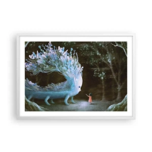 Affiche dans un cadre blanc - Poster - Une rencontre fantastique - 70x50 cm
