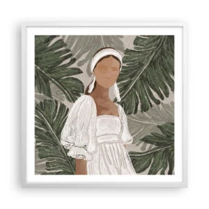 Affiche dans un cadre blanc - Poster - Portrait exotique - 60x60 cm