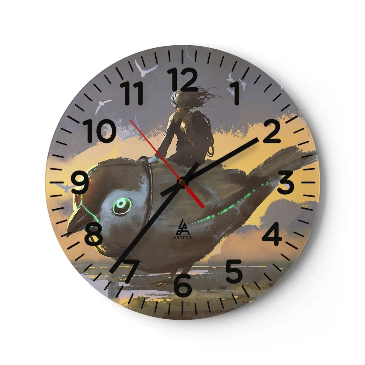 Horloge murale - Pendule murale - Un arrêt sur un voyage fantastique - 30x30 cm