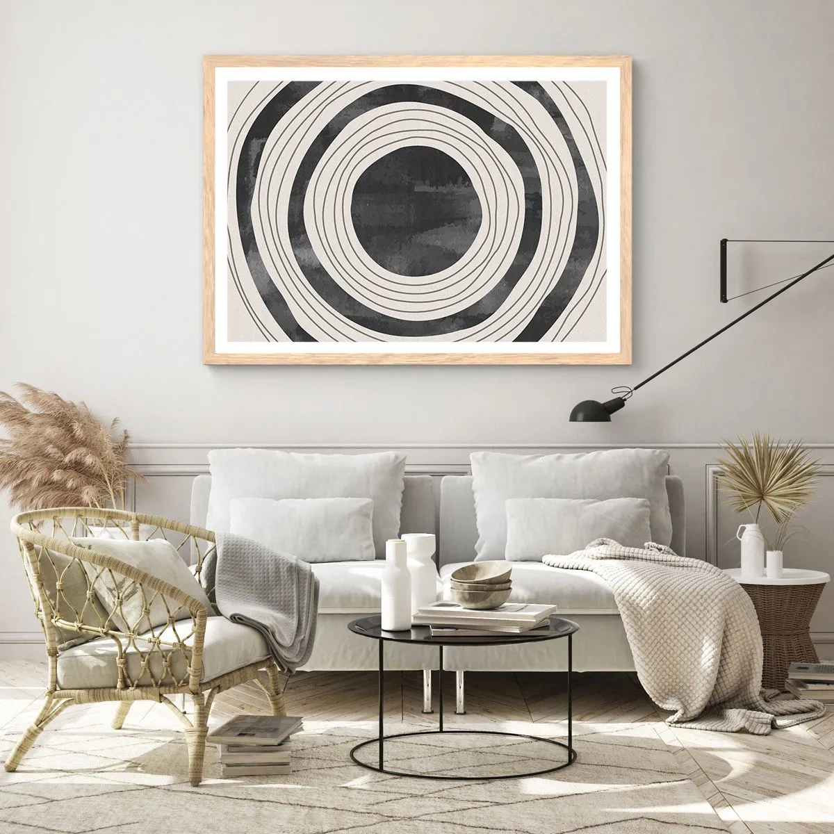 Affiche dans un chêne clair - Poster - Droit au but - 91x61 cm