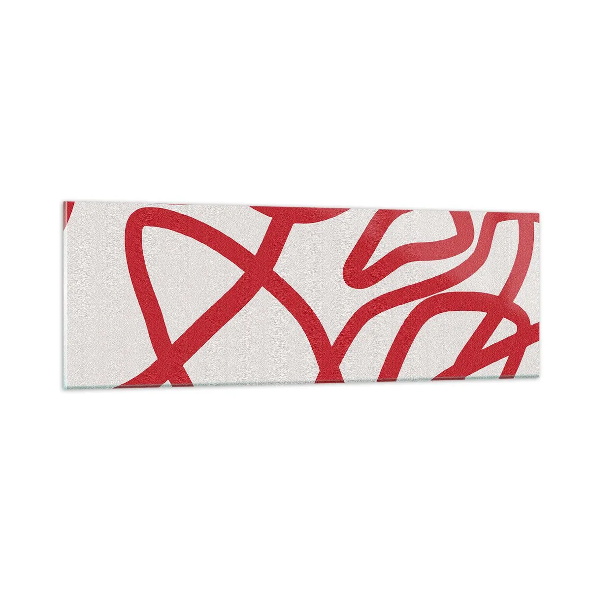 Impression sur verre - Image sur verre - Rouge sur blanc - 90x30 cm