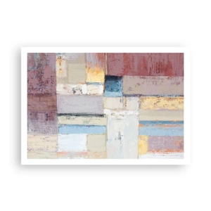 Affiche - Poster - Composition géométrique aux couleurs pastel - 100x70cm - Le calme de la géométrie - Décoration murale moderne pour le salon et la chambre ARTTOR