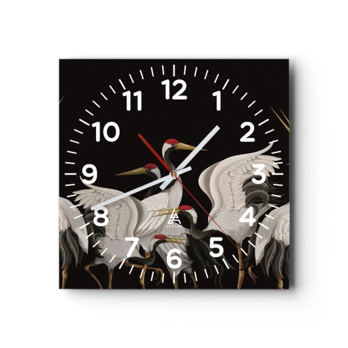 Horloge murale - Pendule murale - Histoire d'oiseaux - 30x30 cm