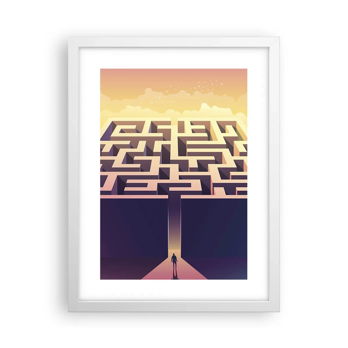 Affiche dans un cadre blanc - Poster - Le temps de la décision - 30x40 cm