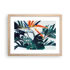 Affiche dans un chêne clair - Poster - Le buisson oiseaux - 40x30 cm