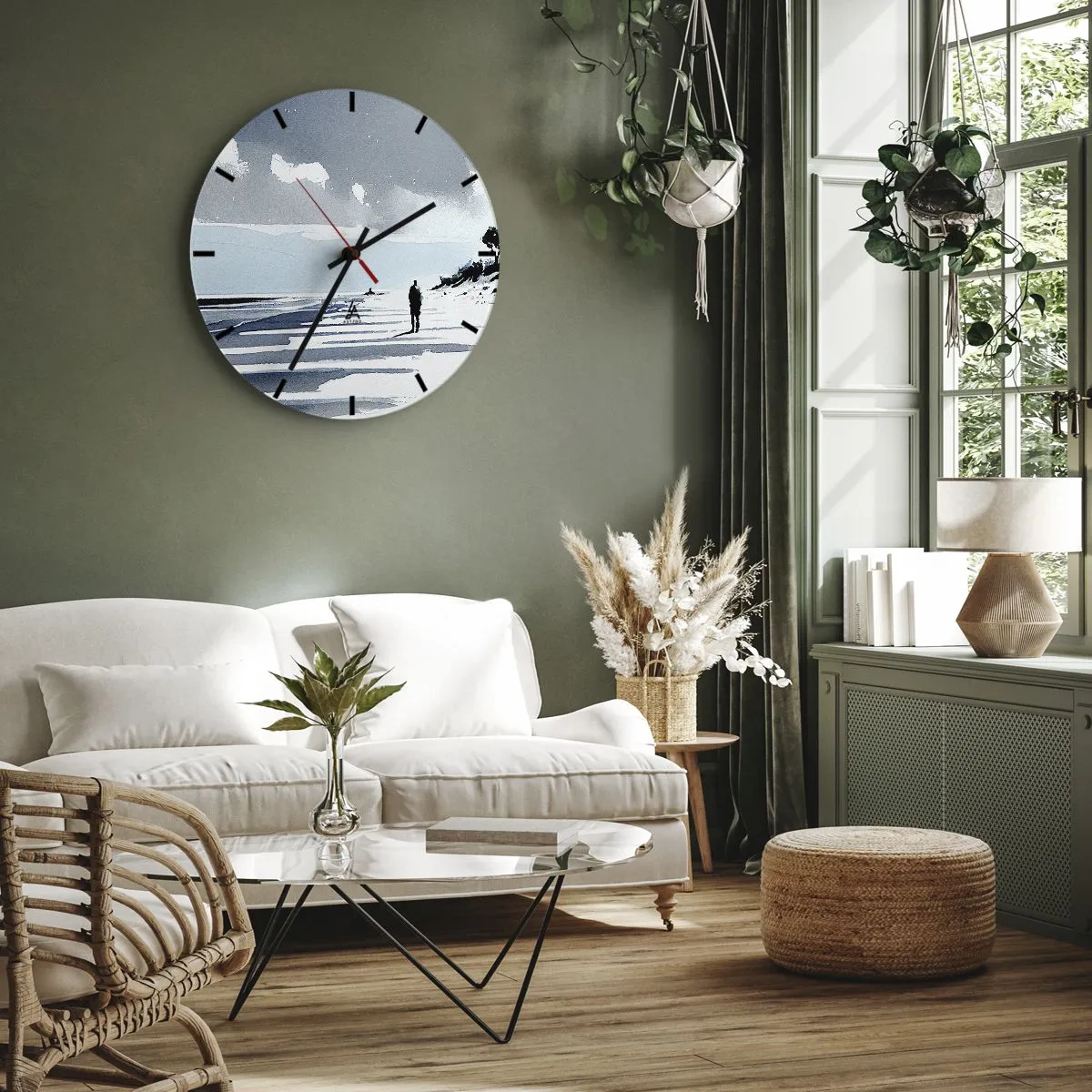 Horloge murale - Pendule murale - Seul à seul - 40x40 cm