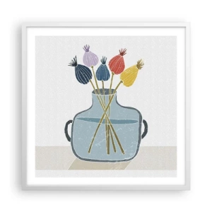 Affiche dans un cadre blanc - Poster - Comme s'il avait semé des graines de pavot - 60x60 cm