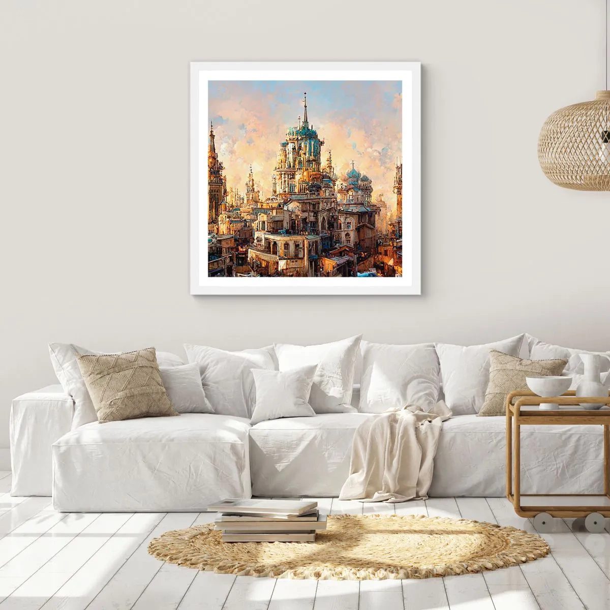 Affiche dans un cadre blanc - Poster - Ville des villes - 60x60 cm