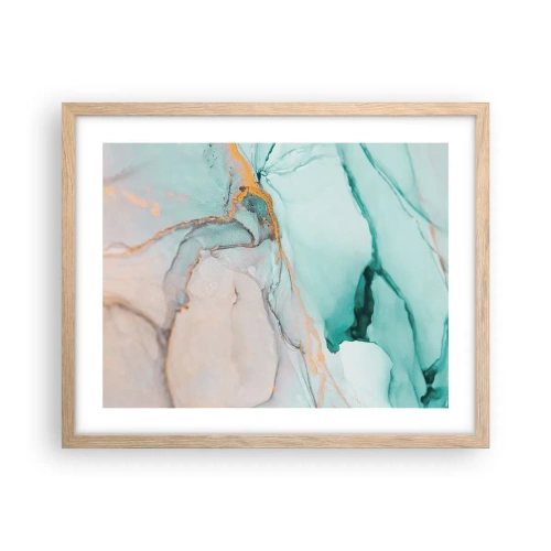 Affiche dans un chêne clair - Poster - Danse des formes et des couleurs - 50x40 cm