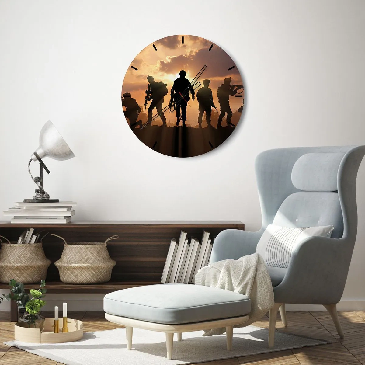Horloge murale - Pendule murale - Brothers in arms - 40x40 cm