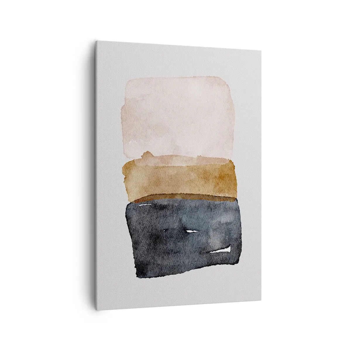 Impression sur toile - Image sur toile - Une composition minimaliste de trois rectangles aux tons terreux. - 70x100cm - Composition de couleurs de la terre - Décoration murale moderne pour le salon et la chambre ARTTOR