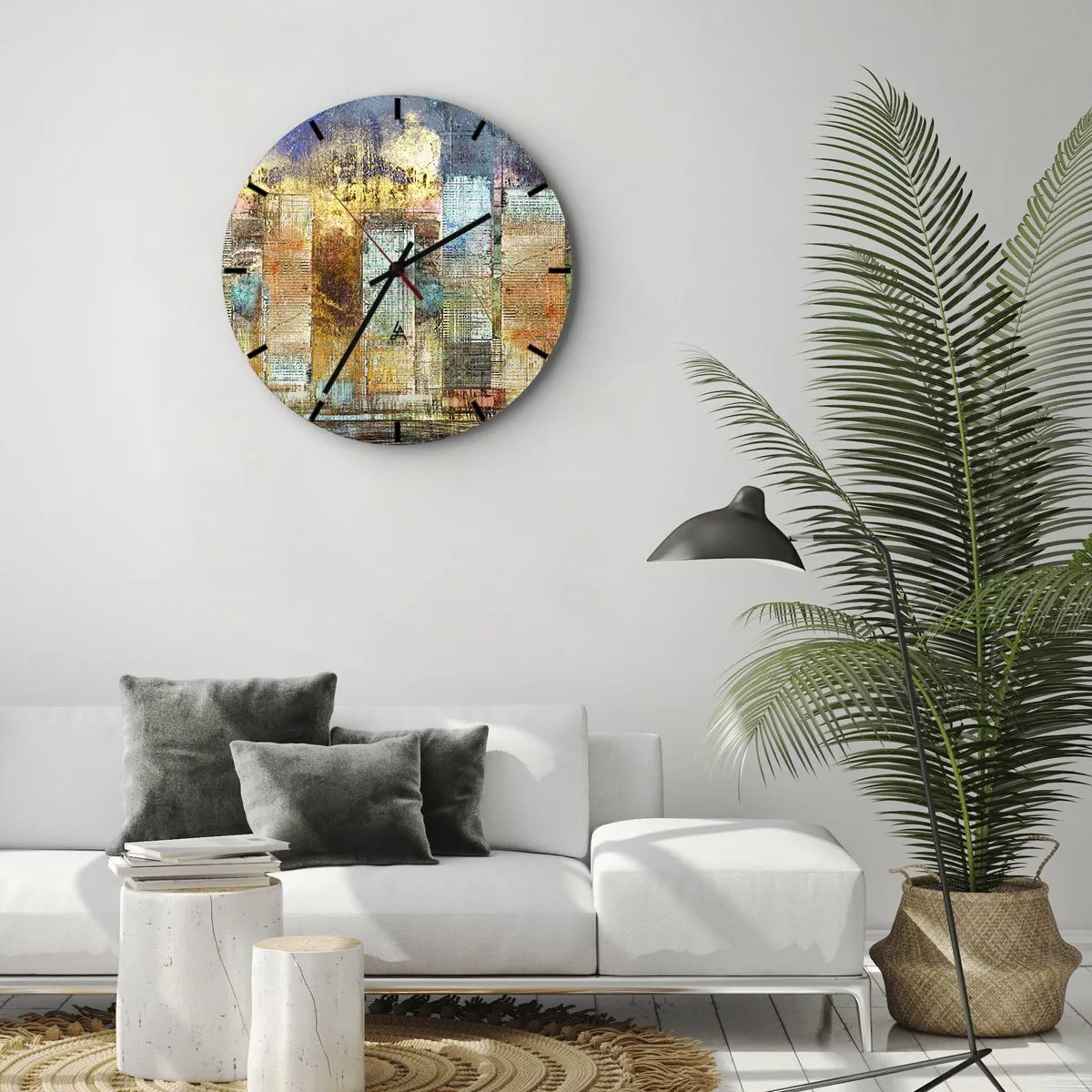 Horloge murale - Pendule murale - Une métropole ensoleillée - 30x30 cm